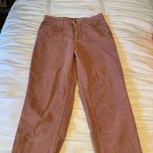 BDG Corduroy High Waisted Mom Pant in Blush Pink